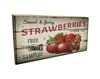 Strawberries Vintage Retro Aged Wooden Sign