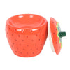Strawberry Shape Ceramic Oil Burner with Lid