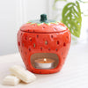 Strawberry Shape Ceramic Oil Burner with Lid