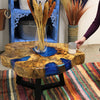 Blue Resin & Tamarind Wood Fusion Artisan Coffee Table