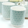 Green Mosaic Pattern Teapot Set with 6 Cups Set & Strainer