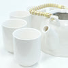 Classic White Teapot with 6 Cups Set