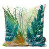 Tropical Blue, Green & Bronze Fern Design Sofa Cushion