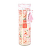 With Love Postage Stamp Print Sparkling Rose Tube Candle