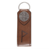Viking Rune Symbols Compass on Faux Leather Keyring