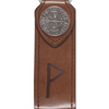Viking Rune Symbols Compass on Faux Leather Keyring