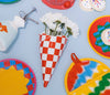 Classic Retro Chip Cone Chequered Wall Vase