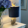 Sitting Hare Table Lamp With Velvet Shade in Gold or Silver
