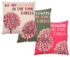Set Of 3 x 'We Are Flowers In The Same Garden' Cushion Covers - Pink/Natural/Green