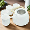 Classic White Teapot with 6 Cups Set