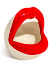 Open-Mouthed Red Lips Ceramic Storage Jar