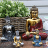 Hand-Painted Dhyana Pose Buddha Statues in 5 Colours