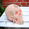 Large Decorative Pink Jewelled Skull Sculpture