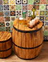 Natural or Whitewashed Wooden Beer Barrel Table or Stool with Internal Storage