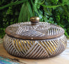 Large Gold & Wooden Trinket Pot/Jar