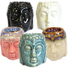 Ceramic Buddha Head Oil Burners - Turquoise/Pink/Natural/Black/White