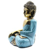 Hand-Painted Large Style Buddha Statue22 x 14cm - Antique Gold w Teal or Red
