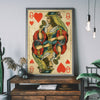 Queen of Hearts Vintage Playing Card Art Print Poster