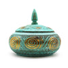 Turkish Style Wooden Turquoise Pot/Squat Jar 18.5cm