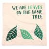 Set of 3 x We are Leaves on the Same Tree Cushion Covers - Yellow, Blue and Natural