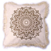Mandala Design Cream Cushion Covers With Fringe - In Various Sizes/Designs
