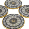 Geometric Design With Gold Rim Round Coasters