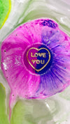 Purple & Gold Glitter 'Love You' Heart Shape Bath Bomb