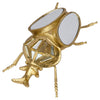 Gold Rhino Beetle Ornament with Mirrored Glass Shell