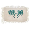 Luxury Cream Linen Palm Tree Cushion Covers With Fringe In 3 Sizes