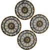 Geometric Design With Gold Rim Round Coasters