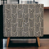 Edessa Black & White Design Bone Inlay Wooden Cabinet