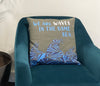 Set of 3 x We Are Waves In The Same Sea Cushions Covers - Grey/Blue/Natural