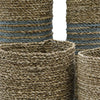 Seagrass & Abu-Abu Raffia Baskets/Vases - Natural/Grey