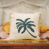 Luxury Cream Linen Palm Tree Cushion Covers With Fringe In 3 Sizes