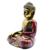 Hand-Painted Large Style Buddha Statue22 x 14cm - Antique Gold w Teal or Red