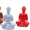 Set of 6 Multi-Coloured Mini Meditating Buddha Statues