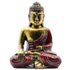 Hand-Painted Large Style Buddha Statue22 x 14cm - Antique Gold w Teal or Red