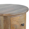 3 Drawer Round Mango Wood Drum Chest