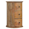 3 Drawer Round Mango Wood Drum Chest