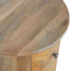 3 Drawer Round Mango Wood Drum Chest