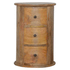 3 Drawer Round Mango Wood Drum Chest