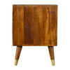 Gold Geometric Design Chestnut Bedside Drawers