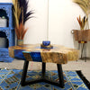 Blue Resin & Tamarind Wood Fusion Artisan Coffee Table