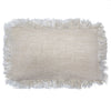 Luxury Cream Linen Cushions Covers With Fringe In 3 Sizes