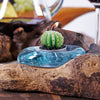 Artisan Molten Glass Tealight Holders on Wooden Base in 2 Styles