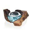 Artisan Molten Glass Tealight Holders on Wooden Base in 2 Styles