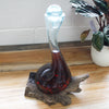 Recycled Molten Glass Wine Decanters on Wooden Base