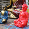 Set of 6 Multi-Coloured Mini Meditating Buddha Statues
