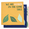 Set of 3 x We are Leaves on the Same Tree Cushion Covers - Yellow, Blue and Natural