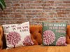 Set Of 3 x 'We Are Flowers In The Same Garden' Cushion Covers - Pink/Natural/Green